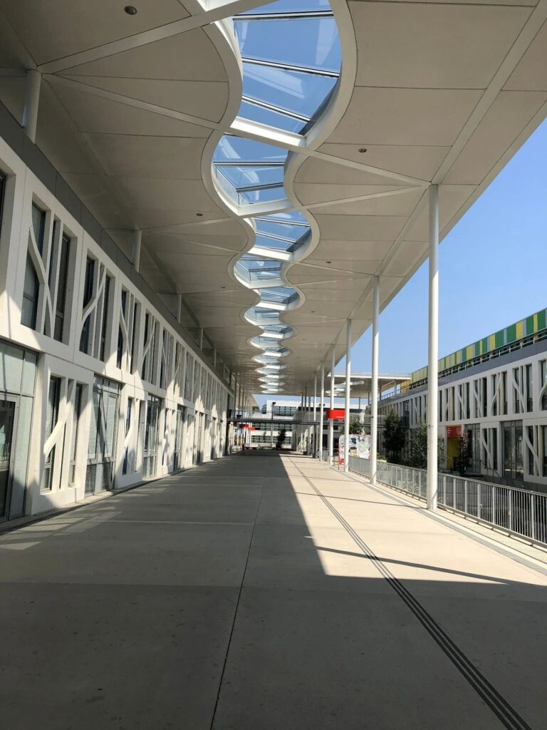 Recorrido cubierto en el campus de La Universidad de Mirail en Toulouse