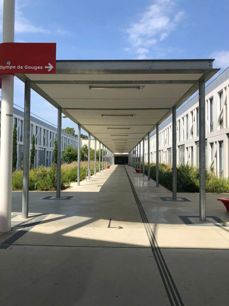 Recorrido cubierto en el campus de La Universidad de Mirail en Toulouse